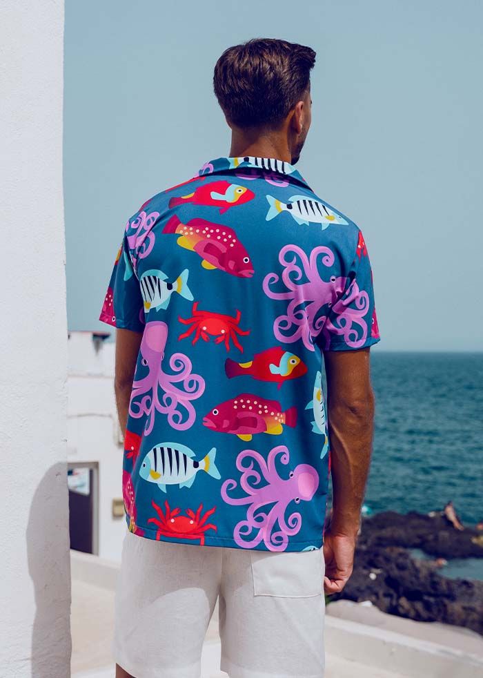 Camisa botones peces